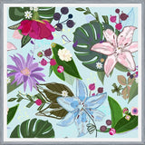 Cuadro Lily, Rose and Bud. Vibrant Pattern