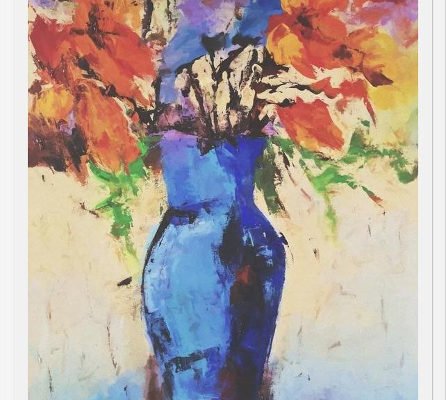 Cuadro Blue Vase with Flowers