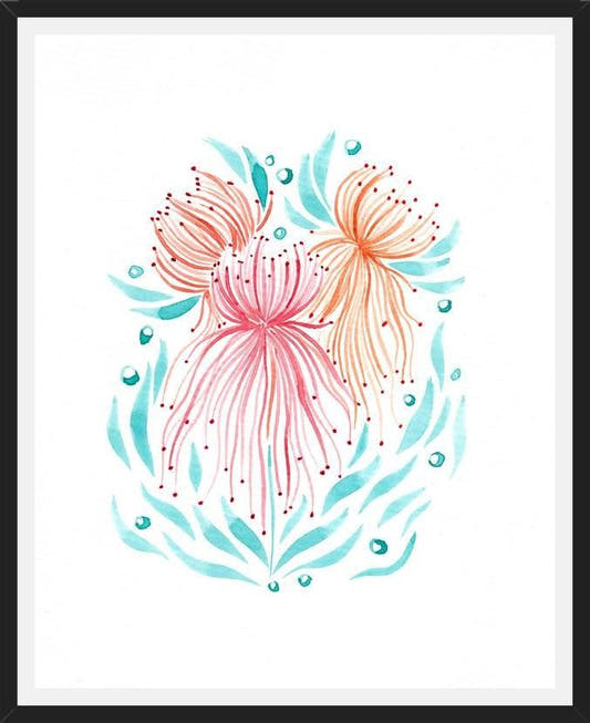 Cuadro Flores medusas