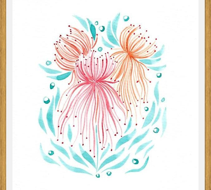 Cuadro Flores medusas