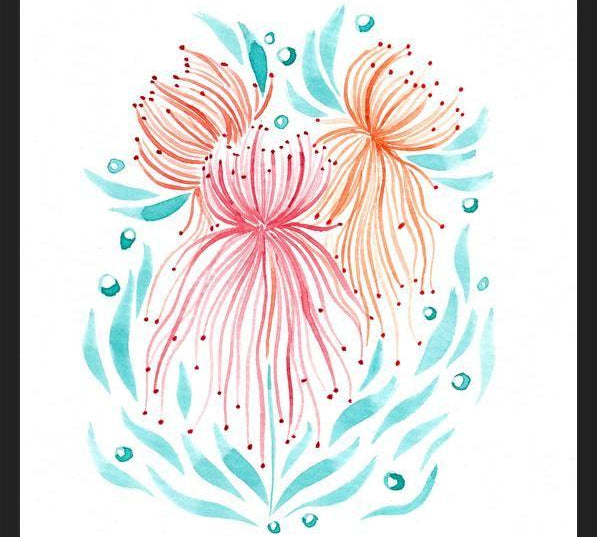 Cuadro Flores medusas
