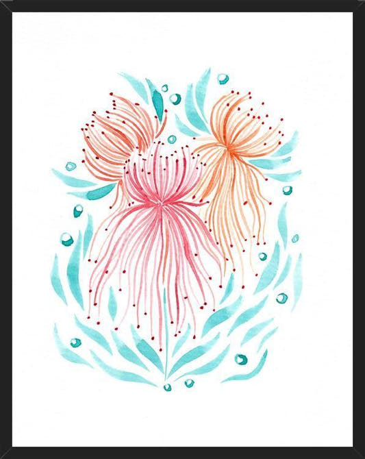Cuadro Flores medusas
