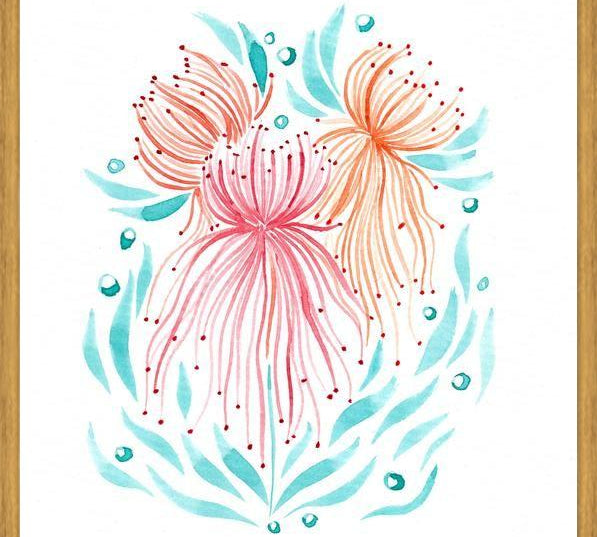 Cuadro Flores medusas
