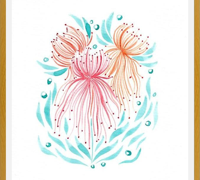 Cuadro Flores medusas