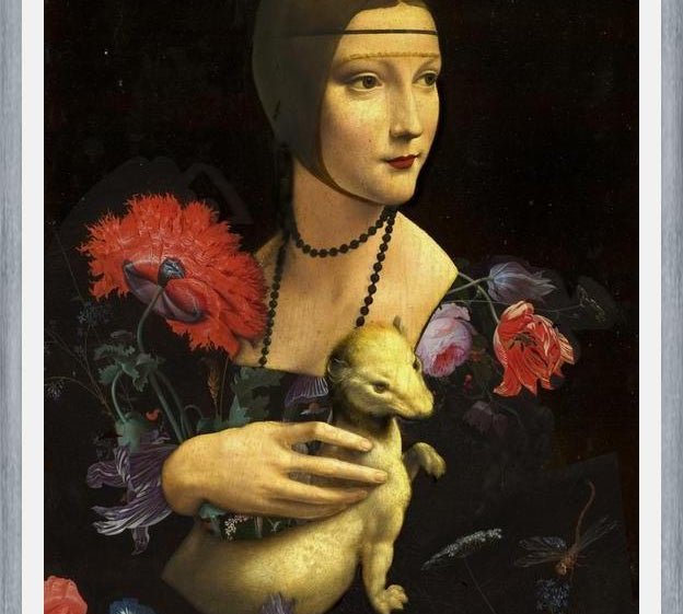 Cuadro La dama, el armiño y las flores