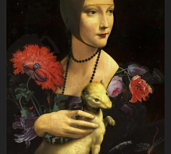 Cuadro La dama, el armiño y las flores