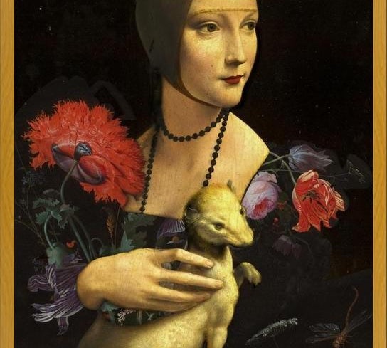 Cuadro La dama, el armiño y las flores