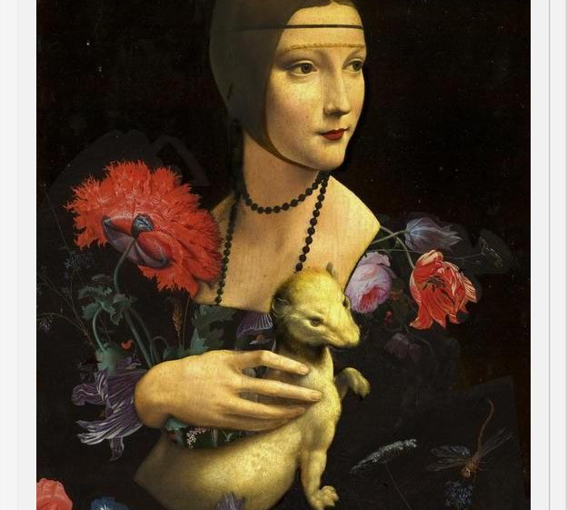 Cuadro La dama, el armiño y las flores