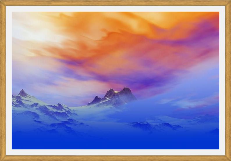 Cuadro Snowy Mountains Sunset 3