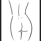 Cuadro Female body sketch 5 - Black and white