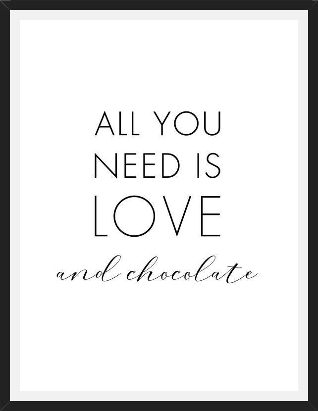 Cuadro All you need is love and chocolate