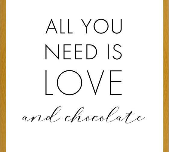 Cuadro All you need is love and chocolate