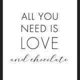 Cuadro All you need is love and chocolate