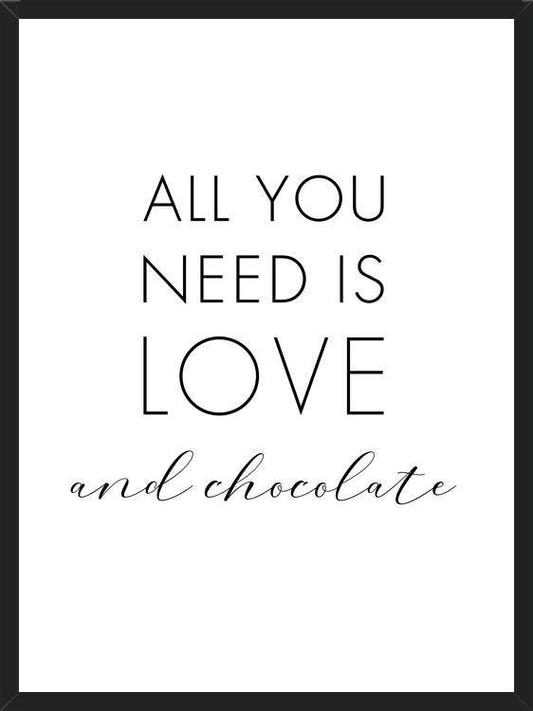 Cuadro All you need is love and chocolate