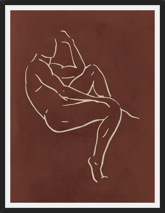Cuadro Male body sketch - Chocolate