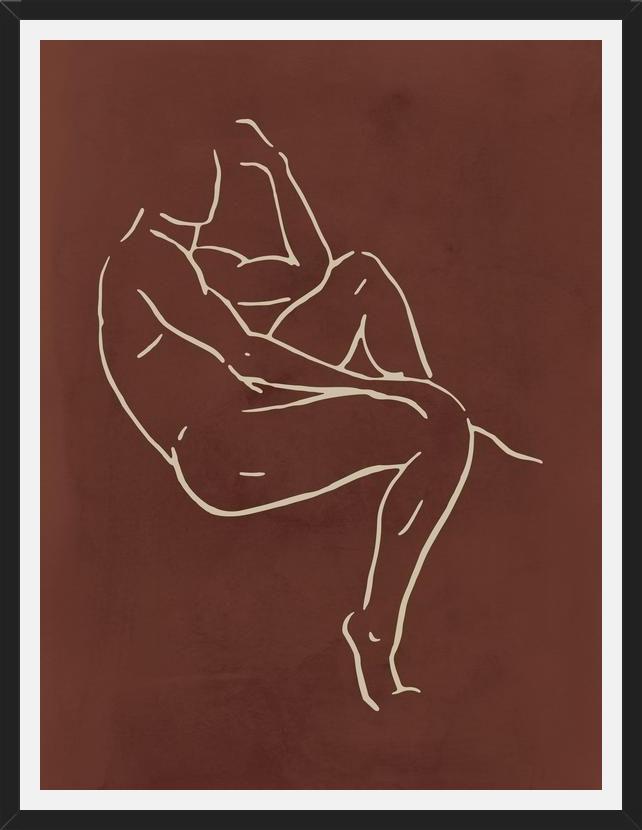 Cuadro Male body sketch - Chocolate