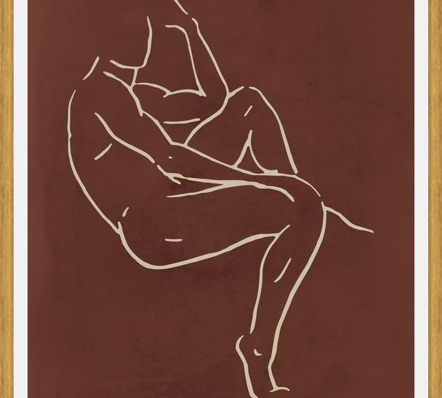 Cuadro Male body sketch - Chocolate