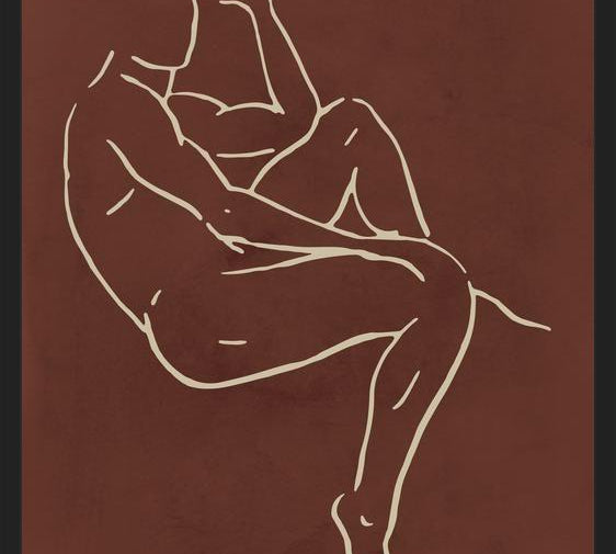Cuadro Male body sketch - Chocolate