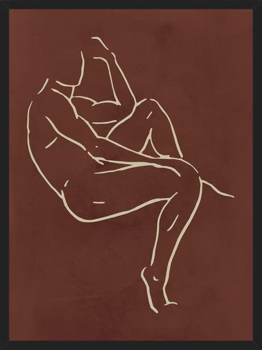 Cuadro Male body sketch - Chocolate