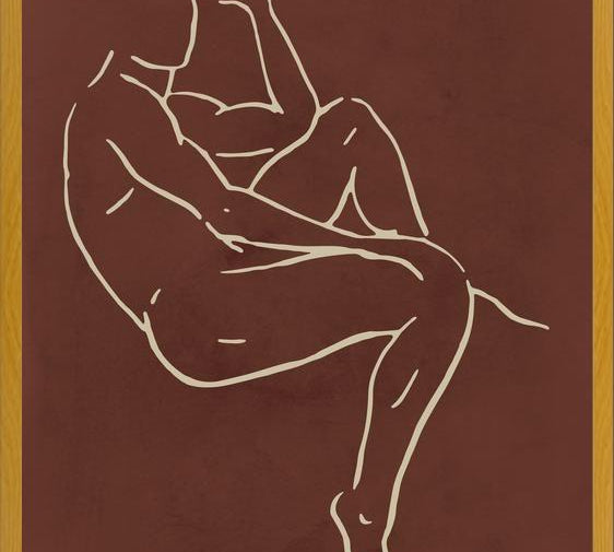 Cuadro Male body sketch - Chocolate