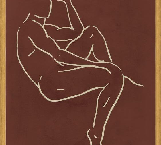 Cuadro Male body sketch - Chocolate