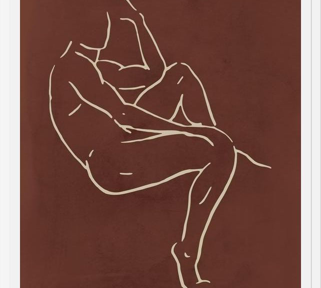Cuadro Male body sketch - Chocolate