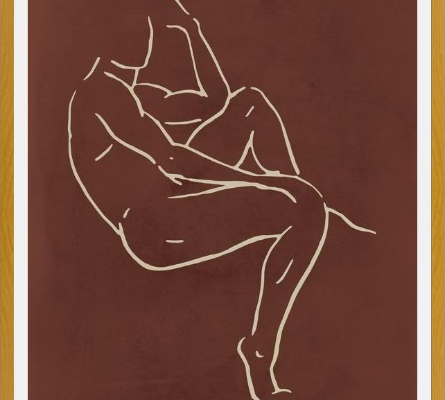 Cuadro Male body sketch - Chocolate