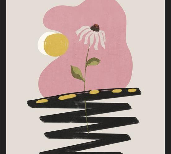 Cuadro Abstract Shapes & Flower 3
