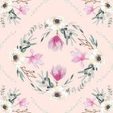 Canvas Floral square pink
