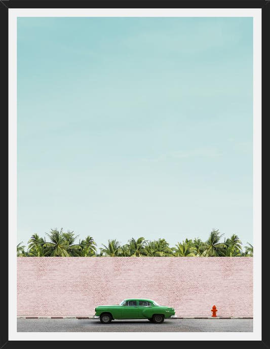 Cuadro El auto verde y el grifo rojo