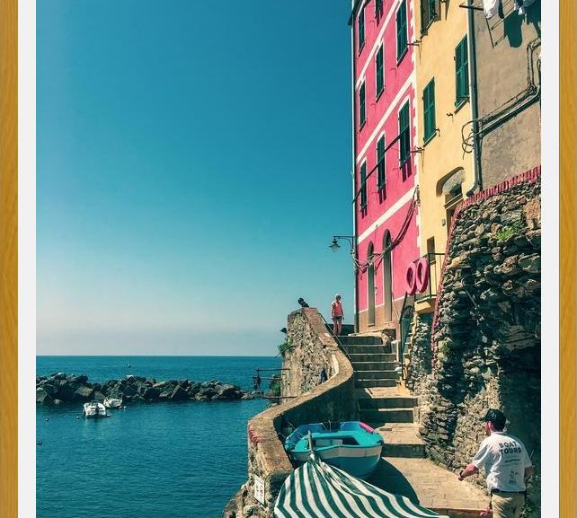 Cuadro Cinque Terre: casas e mar