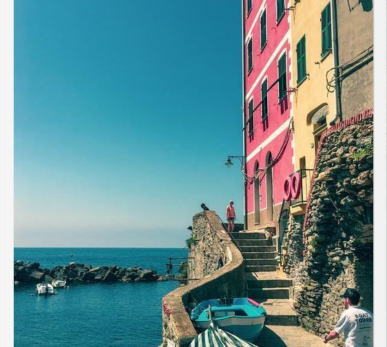 Cuadro Cinque Terre: casas e mar