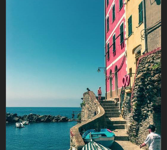 Cuadro Cinque Terre: casas e mar