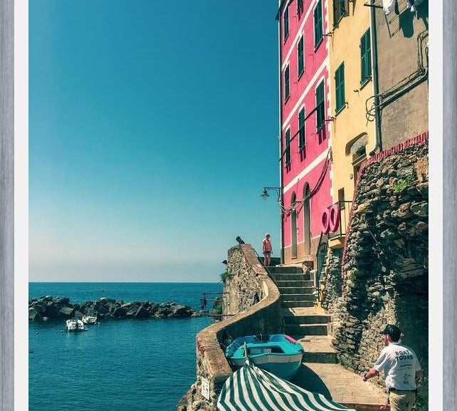 Cuadro Cinque Terre: casas e mar