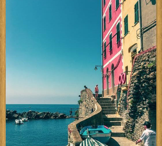 Cuadro Cinque Terre: casas e mar
