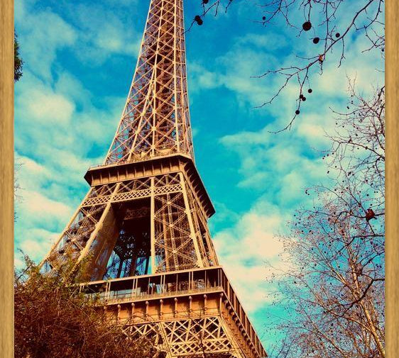 Cuadro Eiffel Paris azul