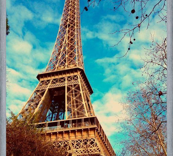 Cuadro Eiffel Paris azul