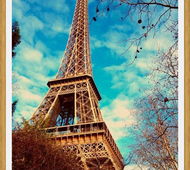 Cuadro Eiffel Paris azul