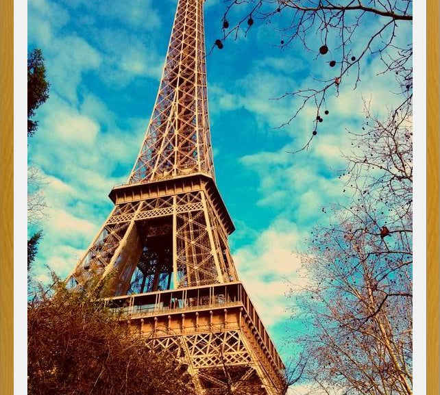Cuadro Eiffel Paris azul