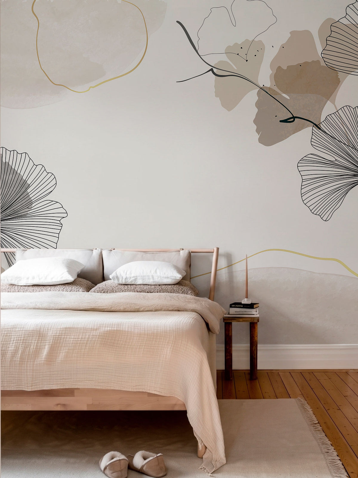 Papel Mural Watercolor Ginkgo Warm
