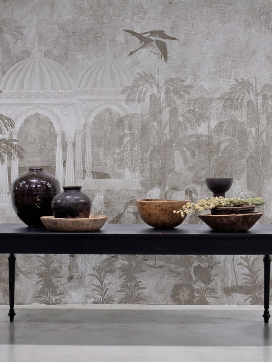 Papel Mural jardin de aves Sepia