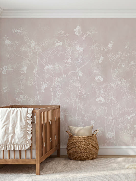 Papel Mural Jardines Rosado