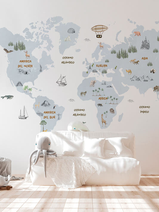 Papel Mural Kids Map