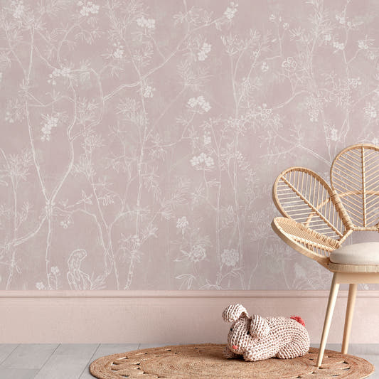 Papel Mural Jardines Rosado