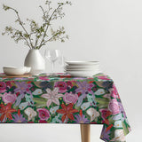 Mantel de Hule Lily and Colorful Flowers Pattern