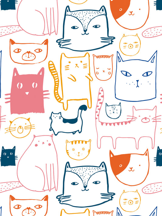Mantel de hule Cats, detalle del diseño