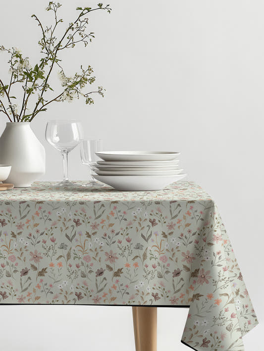 Mantel de hule Blotchys sobre una mesa