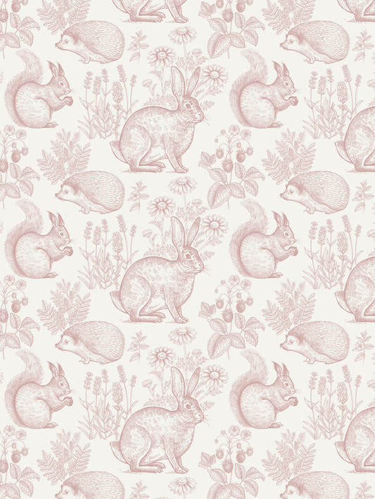 Mantel de hule Dulce Bosque Rosado, detalle del diseño