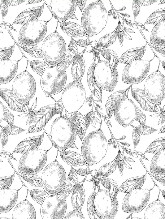 Mantel de hule Lemon, detalle del diseño