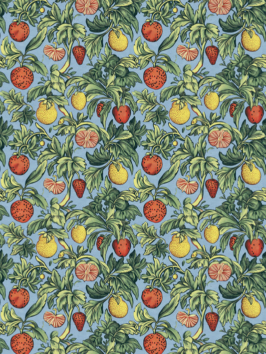 Mantel de hule Les Fruits, detalle del diseño